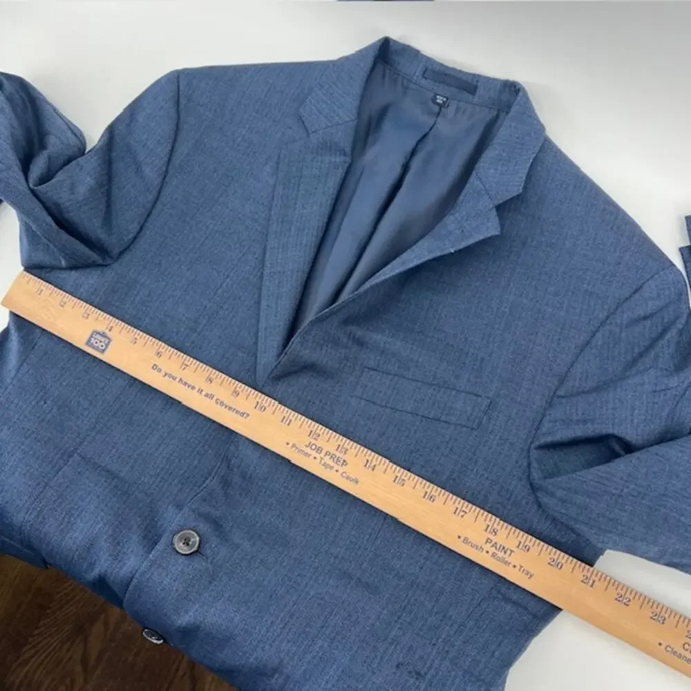 Jos A Bank 2pc Slim Fit Suit Jacket 41R Pants 35x30 Blue Double Vent 2 Button